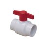 Spears Cold Water White PVC Ball Valve 1-1/2 in. Socket w/ Red Handle & EPDM O-Rings