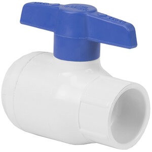 Spears Utility Ball Valve FIPT 1-1/4 in. White PVC w/ Blue Handle & EPDM O-Rings