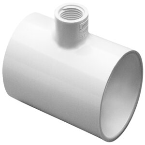 Sch 40 PVC Reducing Tee 4 in. x 2 in. Socket x FIPT