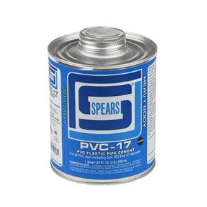 Spears PVC-17 Clear PVC Cement Low VOC Heavy Body 1/2 pt.