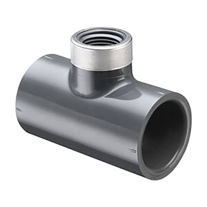 Spears Reinforced Reducing Tee Sch 80 PVC 1-1/2 in. x 1 in.