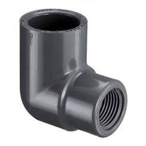Sch 80 PVC 90 Degree Reducing Elbow 3/4 in. x 1/2 in. Socket x FIPT
