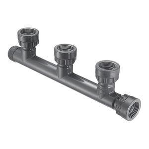 Spears 3-Port Manifold Tee 1 in. Swivel x MIPT x 3-Swivel with O-Ring