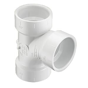 Sch 40 DWV PVC Tee 4 in. Hub