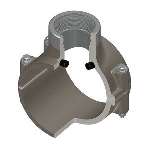 Spears Clamp-On Saddle PVC 4 in. x 1 in. EPDM Zinc Bolt