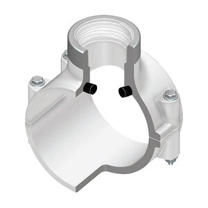 Spears Clam-On Saddle PVC 4 in. x 3 in. Fpt