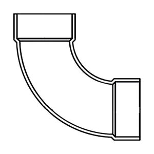 Spears PVC DWV 1/4 Bend Elbow Fitting 12 in. Hub x Hub