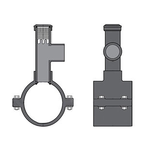 Spears Sch 80 PVC Hot-Tap Saddle 4 in. x 1-1/2 in. Saddle x Socket (Spigot) w/ EPDM O-Ring & S/S Bolts