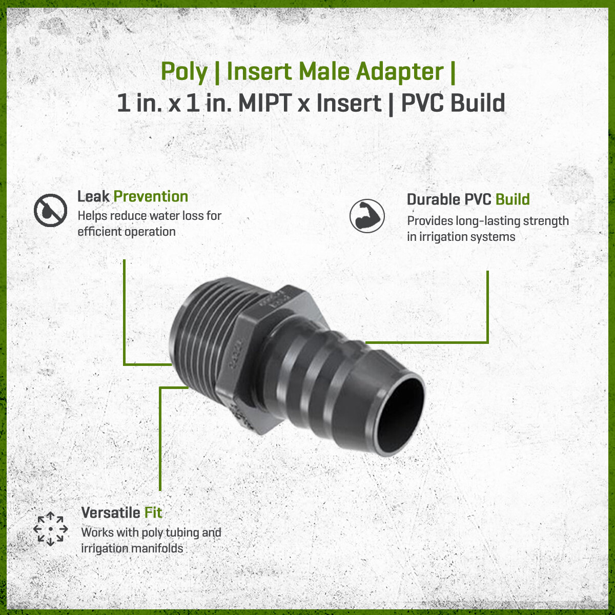 Poly Insert Male Adapter 1 in. x 1 in. MIPT x Insert | SiteOne US