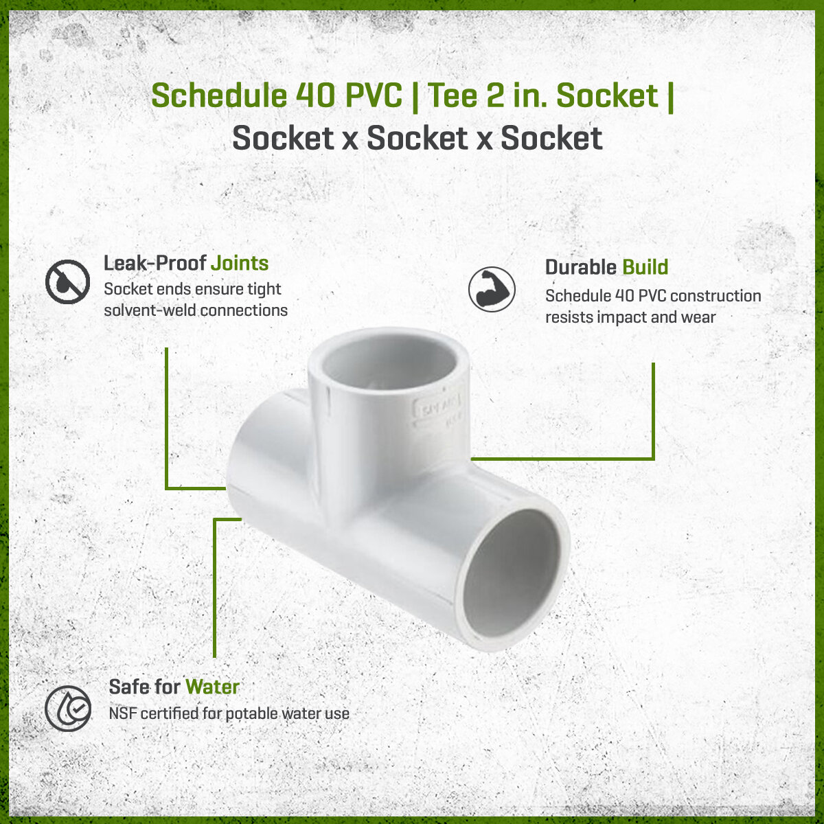 Sch 40 PVC Tee 2 in. Socket | SiteOne US