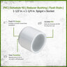 Sch 40 PVC Reducer Bushing Flush Style 1-1/2 in. x 1-1/4 in. Spigot x Socket