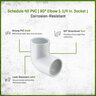 Sch 40 PVC 90 Degree Elbow 1-1/4 in. Socket