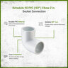 Sch 40 PVC 90 Degree Elbow 2 in. Socket