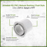 Sch 40 PVC Reducer Bushing Flush Style 1 in. x 3/4 in. Spigot x FIPT