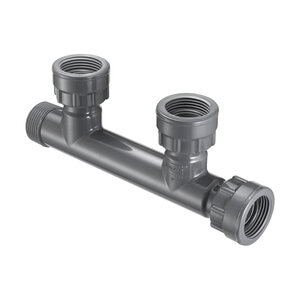 Spears 2-Port Manifold Tee 1 in. Swivel x MIPT x 2-Swivel with O-Ring