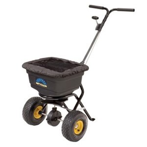 Spyker Light Duty Commercial Push Broadcast Spreader 50 lb. Capacity w/ Cover & Screen
