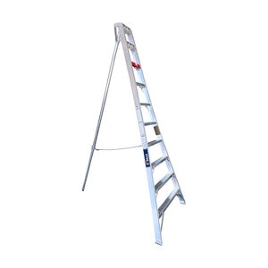 Stokes Heavy Duty Tripod Orchard/Landscapers Ladder 10 ft. w/ Telescoping Third Leg & Hard Surface Kit
