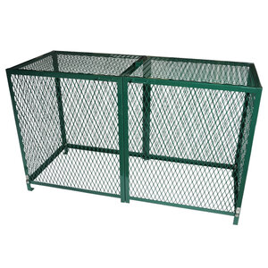 StrongBox Backflow Enclosure Hinged 2-pc High Profile Expanded Metal Green 75 in. L x 30 in. W x 43-1/2 in. H