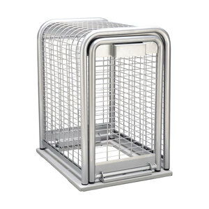 StrongBox Backflow Enclosure Hinged 2-pc High Profile Smooth Touch Tube & Wire Stainless Steel 39.5 in. L x 25.5 in. W x 39 in. H