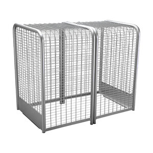 StrongBox Backflow Enclosure Hinged 2-pc High Profile Smooth Touch Tube & Wire Stainless Steel 76.5 in. L x 25.5 in. W x 39 in. H