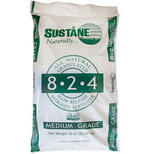Sustane Elite 8-2-4 2% Ca Orangic-Base Ganular Fertilizer 50 lb. Bag
