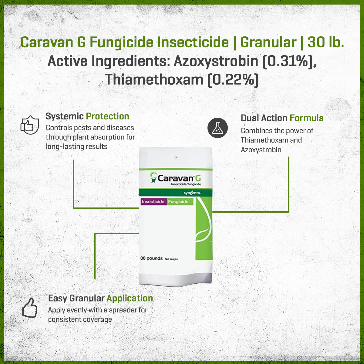 Syngenta Caravan G Broad Spectrum Granular Fungicide/Insecticide 30 lb ...