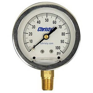 Liquid Filled Pressure Gauge 0 PSI - 60 PSI 2-1/2 in. Dial 1/4 in. MIPT (Bottom)