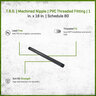 T.B.S. Machined Nipple Sch 80 PVC 1 in. x 18 in. TBE