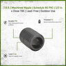 T.B.S. Machined Nipple Sch 80 PVC 1/2 in. x Close TBE