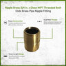 Nipple Brass 3/4 in. x Close MIPT Threaded Both Ends