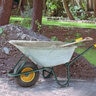 TUFX 6 cu. ft. Galvanized Steel Tray Wheelbarrow w/ Green Powder-Coated Steel Frame and Pneumatic Knobby Tire