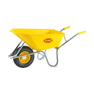 TUFX PE100TF 6 Cu-Ft Poly Wheelbarrow with Flat-Free All-Terrain Tire