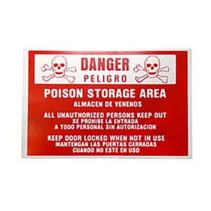 Pesticide Decal Storage Sign