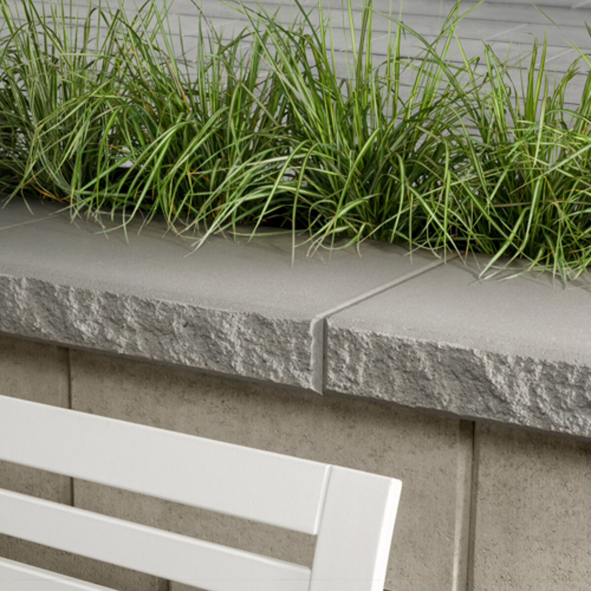 Techo-Bloc Graphix Wall Cap Double Sided Smooth and Split Face Greyed ...