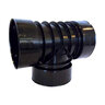 Timewell HDPE Corrugated External Snap Tee Black 6 in.