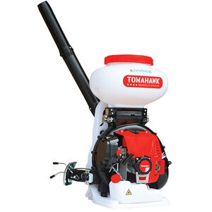 Tomahawk Motorized Backpack Granular Broadcast Spreader 4 gal. (63cc 2-Stroke Eng)