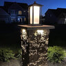 Tru-Scapes Noble Pillar Light Brushed Bronze Integrated LED Color Changing 2700K
