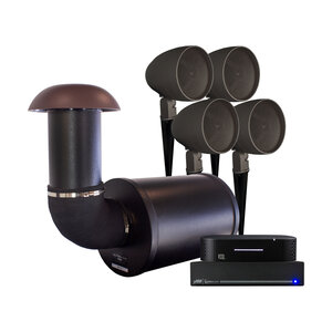 TruAudio UltraScape12 Bundle w/12" Burial Subwoofer, (4) 6.5" Satellite Speakers, 300W, Brown, Incl. T100 Amp and A.1X