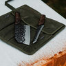 Primal Forge Kit - 7 in. Cleaver and Tanto Blades with a Waxed Canvas Roll 
