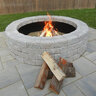 Unilock Sunset Round Fire Pit Limestone w/ Round Insert (54 pc.)