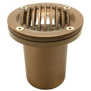 Unique Nova Shroud In-Ground Light Brass Housing Weathered Brass 4W 2700K LED 25 ft Lead