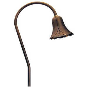 Unique Neptune Path/Area Light 18 in. Riser Brass Housing Weathered Brass Finish No Lamp