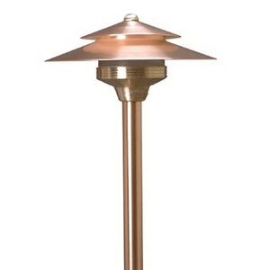 Unique Constellation Path Light 12 in. Riser Brass Housing Weathered Brass Finish 2W 3000K LED
