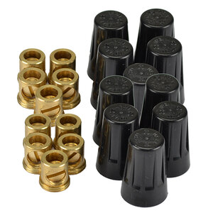 Unique Solid Brass Lugnut With Black Cap 10 Pack