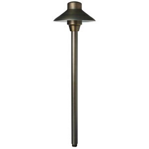 Unique 6 in. Lancer Path Light 36 in. Riser Brass Housing Weathered Brass Finish No Lamp