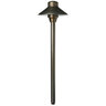 Unique 4 In. Lancer Path Light Brass Housing Weathered Brass Finish No Lamp