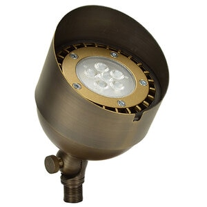 Unique Bishop Up Light Brass Housing Weathered Brass 5W 2700K 32 Deg. LED