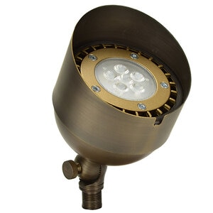 Unique Bishop Up Light Brass Housing Weathered Brass 7W 2700K 32 Deg. LED