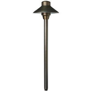 Unique 6 in. Lancer Path Light 24 in. Riser Brass Housing Weathered Brass Finish No Lamp