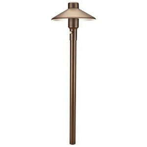 Unique 7 in. Mercury Path Light 12 in. Riser Brass Housing Weathered Brass Finish No Lamp Painted